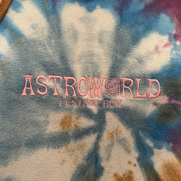 Astro World Festival Run Tie Dye Hooded Sweatshirt /Embroidered/ Size M - Picture 2 of 13